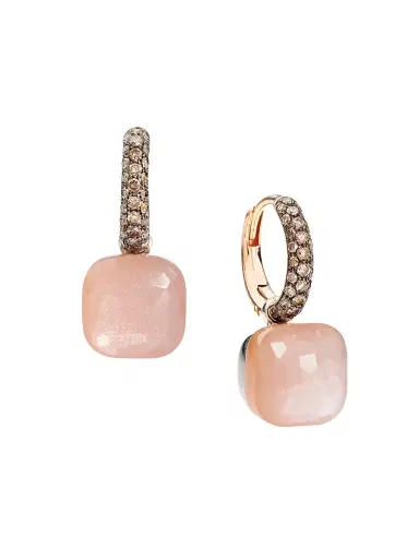 Pomellato Women's Nudo Classic Two-Tone 18K Gold, Moonstone & Diamond Drop Earrings - Rose Gold | Thumbnail 1