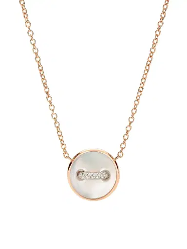 Pomellato Women's Pom Pom Dot 18K Rose Gold, Mother-Of-Pearl & 0.05 TCW Diamond Button Pendant Necklace - Rose Gold | Thumbnail 1