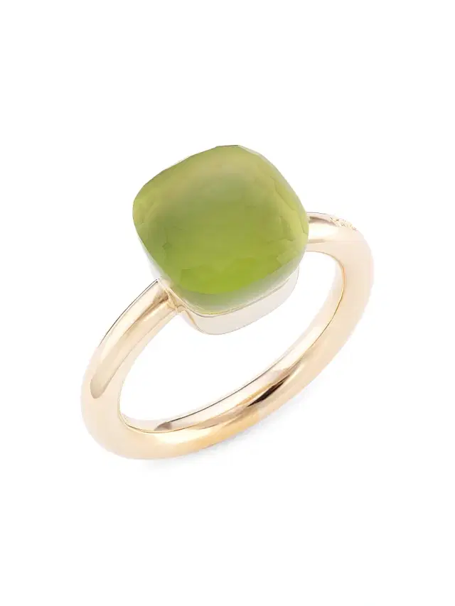 Women's Nudo Gelè Classic Lemon Quartz, Chrysoprase 18K Rose Gold & 18K White Gold Ring - Rose White Gold