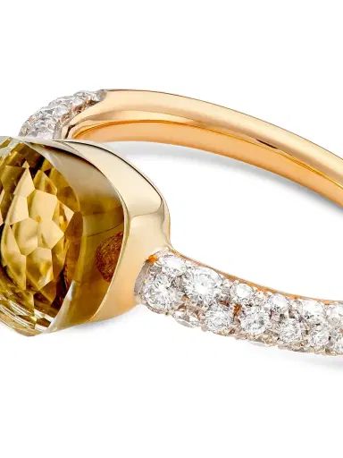 Pomellato Women's Nudo Petit White Topaz, Diamond, 18K White Gold, & 18K Rose Gold Ring - Rose White Gold | Thumbnail 4 Pomellato Women's Nudo Petit White Topaz, Diamond, 18K White Gold, & 18K Rose Gold Ring - Rose White Gold | Thumbnail 4