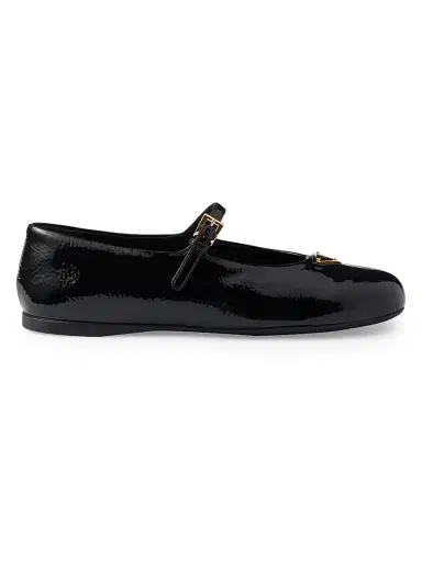 Prada Women's Patent Leather Ballerinas - Black - Size 10 | Thumbnail 1