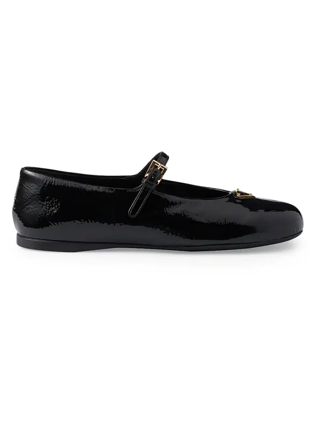 Prada Women's Patent Leather Ballerinas - Black
