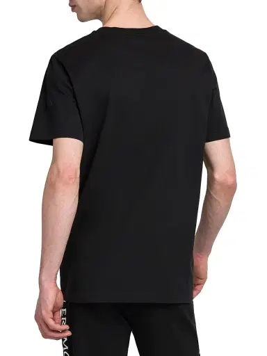 Moncler Men's Logo Short Sleeve Scripted T-Shirt - Black | Thumbnail 4 Moncler Men's Logo Short Sleeve Scripted T-Shirt - Black | Thumbnail 4