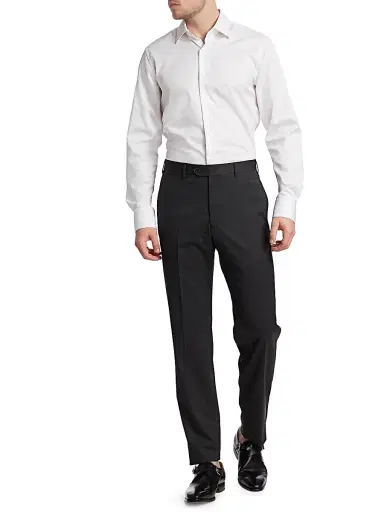 Giorgio Armani Men's Wool Trousers - Dark Heather Grey - Size 38 | Thumbnail 2 Giorgio Armani Men's Wool Trousers - Dark Heather Grey - Size 38 | Thumbnail 2