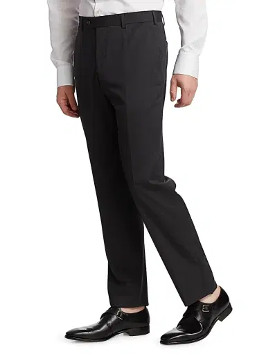 Giorgio Armani Men's Wool Trousers - Dark Heather Grey - Size 38 | Thumbnail 4 Giorgio Armani Men's Wool Trousers - Dark Heather Grey - Size 38 | Thumbnail 4