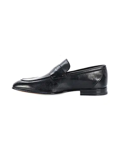 Santoni Men's Leather Loafers - Black | Thumbnail 4 Santoni Men's Leather Loafers - Black | Thumbnail 4