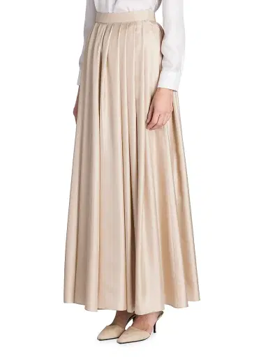 Giorgio Armani Women's Silk Twill Pleated Maxi Skirt | Thumbnail 4 Giorgio Armani Women's Silk Twill Pleated Maxi Skirt | Thumbnail 4
