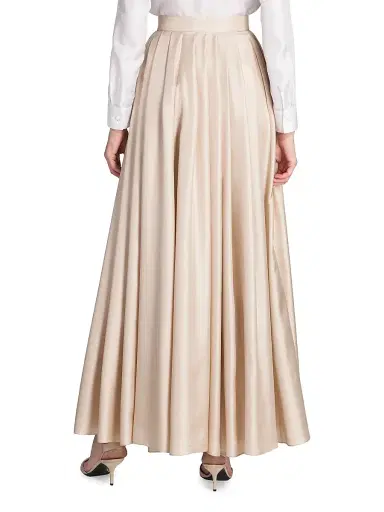 Giorgio Armani Women's Silk Twill Pleated Maxi Skirt | Thumbnail 5 Giorgio Armani Women's Silk Twill Pleated Maxi Skirt | Thumbnail 5