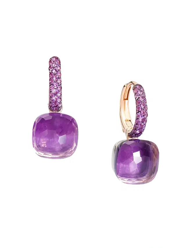 Women's Nudo 18K Black-Rhodium-Plated Rose Gold, Amethyst & Jade Doublet Drop Earrings - Purple Women's Nudo 18K Black-Rhodium-Plated Rose Gold, Amethyst & Jade Doublet Drop Earrings - Purple