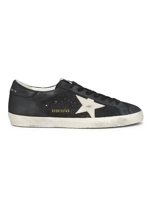 Golden Goose Men's Super Star Crystal-Embellished Leather Sneakers - Black Grey Morn