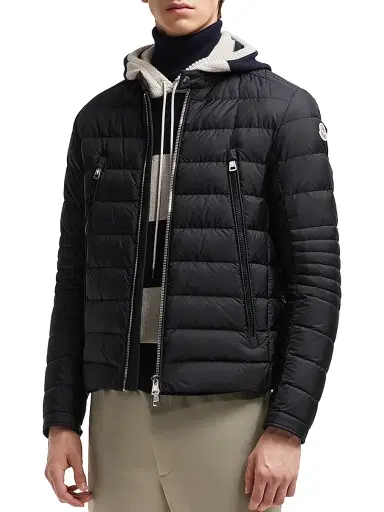 Moncler Men's Amiot Down Biker Jacket - Black | Thumbnail 2
