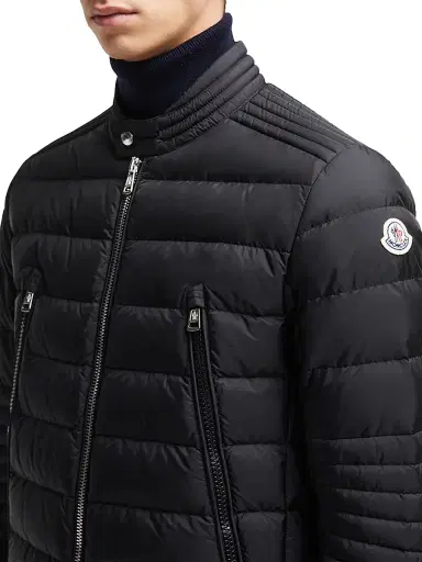 Moncler Men's Amiot Down Biker Jacket - Black | Thumbnail 5