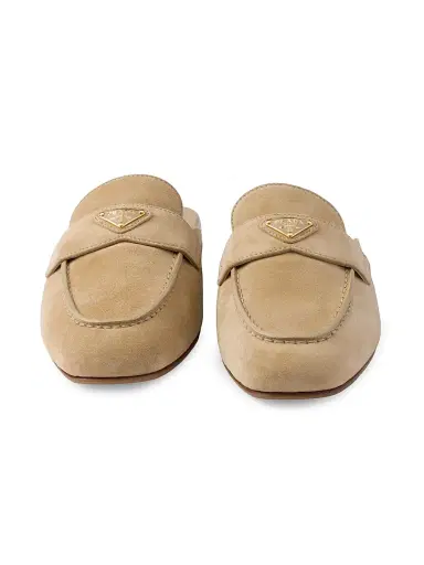 Prada Women's Suede Sabots Mules | Thumbnail 4