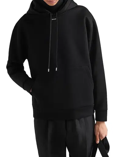 Prada Men's Technical Cotton Hoodie | Thumbnail 3 Prada Men's Technical Cotton Hoodie | Thumbnail 3