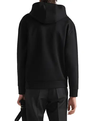 Prada Men's Technical Cotton Hoodie | Thumbnail 4 Prada Men's Technical Cotton Hoodie | Thumbnail 4