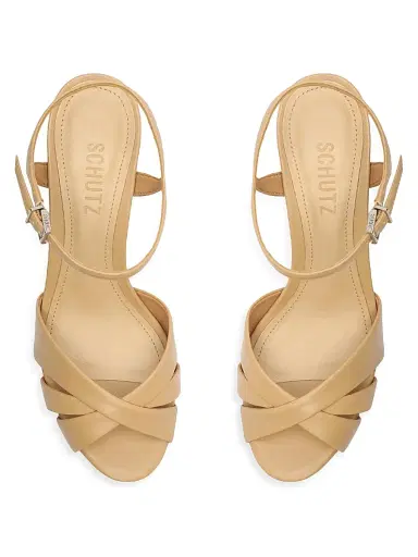Schutz Women's Keefa 100MM Leather Platform Sandals - Size 11 | Thumbnail 4