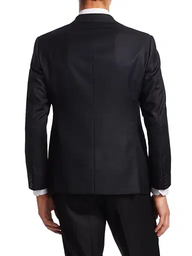 Giorgio Armani Men's Soft Basic Wool Two-Button Slim-Fit Blazer - Black - Size 46 | Thumbnail 5 Giorgio Armani Men's Soft Basic Wool Two-Button Slim-Fit Blazer - Black - Size 46 | Thumbnail 5