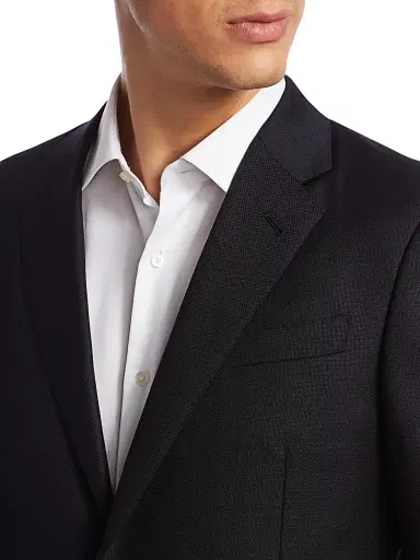 Giorgio Armani Men's Soft Basic Wool Two-Button Slim-Fit Blazer - Black - Size 46 | Thumbnail 6 Giorgio Armani Men's Soft Basic Wool Two-Button Slim-Fit Blazer - Black - Size 46 | Thumbnail 6