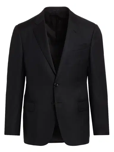 Giorgio Armani Men's Soft Basic Wool Two-Button Slim-Fit Blazer - Black - Size 46 | Thumbnail 1 Giorgio Armani Men's Soft Basic Wool Two-Button Slim-Fit Blazer - Black - Size 46 | Thumbnail 1