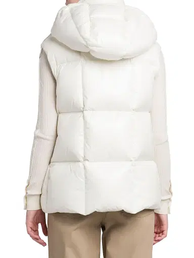 Moncler Women's Luzule Down Vest with Detachable Hood - White | Thumbnail 4 Moncler Women's Luzule Down Vest with Detachable Hood - White | Thumbnail 4