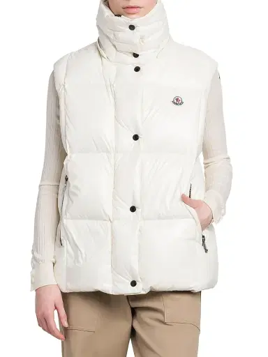 Moncler Women's Luzule Down Vest with Detachable Hood - White | Thumbnail 5 Moncler Women's Luzule Down Vest with Detachable Hood - White | Thumbnail 5