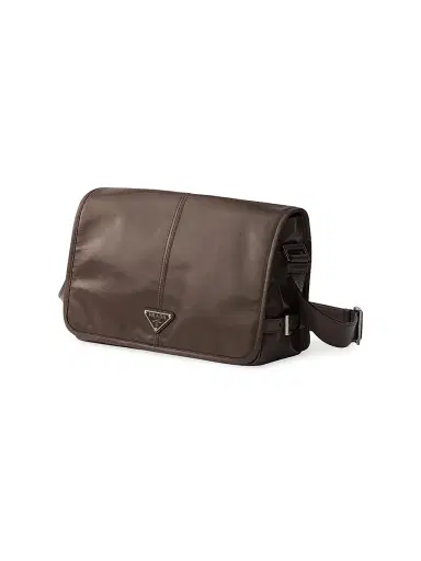 Prada Men's Leather Shoulder Bag - Medium Brown | Thumbnail 2 Prada Men's Leather Shoulder Bag - Medium Brown | Thumbnail 2