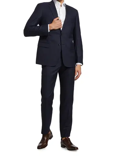 Giorgio Armani Men's Wool Two-Piece Suit - Navy - Size 50 | Thumbnail 2