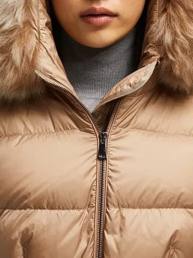 Moncler Women's Boedic Puffer Jacket - Camel Beige | Thumbnail 4