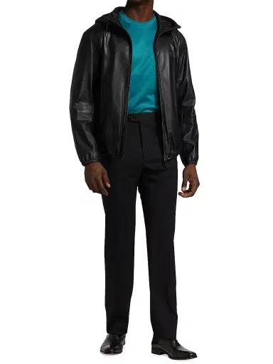 Giorgio Armani Men's Tapered Wool Trousers - Black - Size 42 | Thumbnail 2 Giorgio Armani Men's Tapered Wool Trousers - Black - Size 42 | Thumbnail 2
