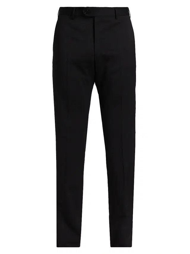 Men's Tapered Wool Trousers - Black