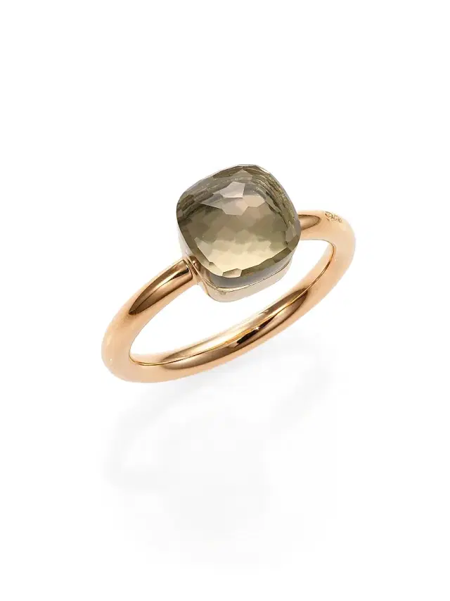Women's Nudo 18K Rose Gold & Prasiolite Petite Square Ring - Rose Gold