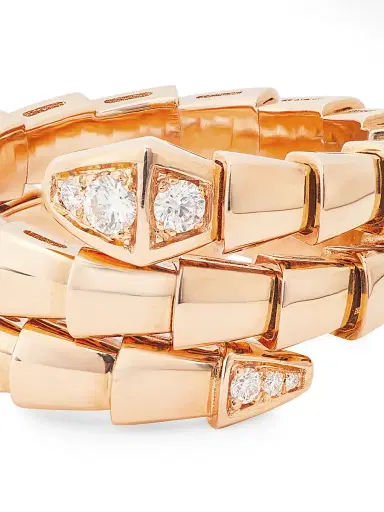 BVLGARI Women's Serpenti Viper 18K Rose Gold & Diamond 2-Coil Ring - Rose Gold | Thumbnail 4 BVLGARI Women's Serpenti Viper 18K Rose Gold & Diamond 2-Coil Ring - Rose Gold | Thumbnail 4