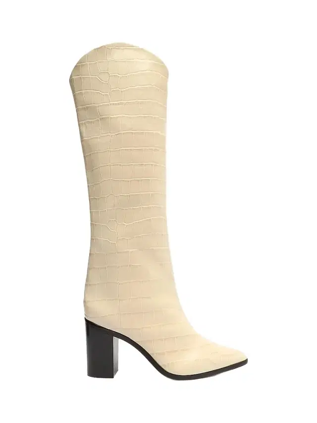 Schutz Women's Maryana Croc-Embossed Leather Boots - White