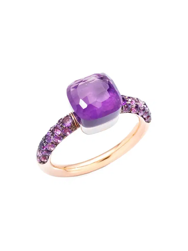 Women's Nudo Classic Petit Two-Tone 18K Gold, Amethyst & Jade Ring - Purple
