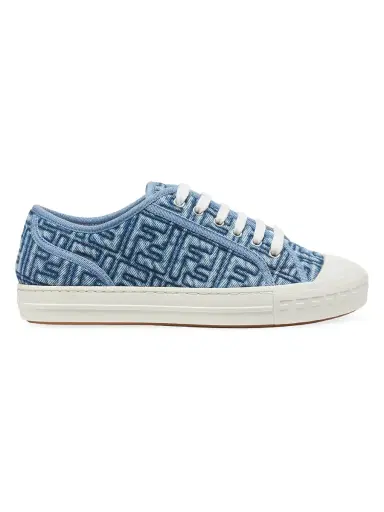Fendi Women's Domino Low-Top Sneakers - Blue | Thumbnail 4 Fendi Women's Domino Low-Top Sneakers - Blue | Thumbnail 4