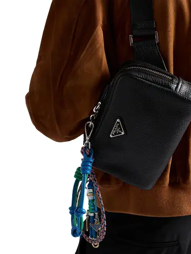 Prada Men's Leather Shoulder Bag - Black | Thumbnail 2