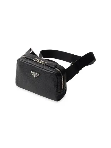 Prada Men's Leather Shoulder Bag - Black | Thumbnail 3