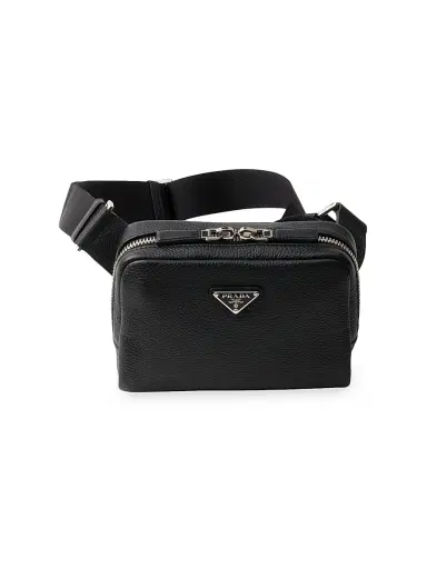 Prada Men's Leather Shoulder Bag - Black | Thumbnail 1