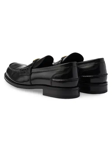 Prada Men's Brushed Leather Loafers - Black - Size 11.5 | Thumbnail 4