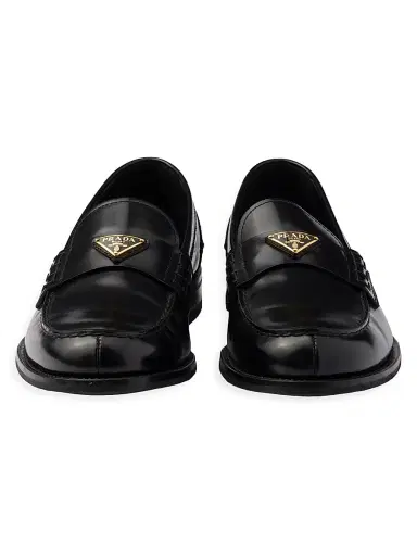 Prada Men's Brushed Leather Loafers - Black - Size 11.5 | Thumbnail 5
