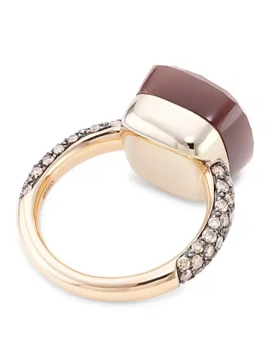 Pomellato Women's Nudo Maxi Two-Tone 18K Gold, Moonstone & Diamond Ring - Rose Gold | Thumbnail 3