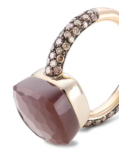 Pomellato Women's Nudo Maxi Two-Tone 18K Gold, Moonstone & Diamond Ring - Rose Gold | Thumbnail 4
