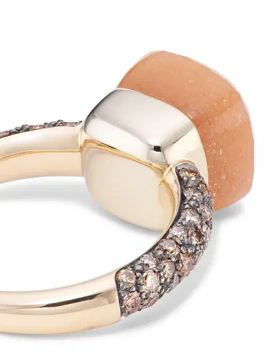 Pomellato Women's Nudo Classic Two-Tone 1K Gold, Moonstone & Diamond Ring - Rose Gold | Thumbnail 3