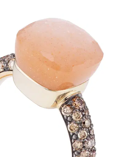 Pomellato Women's Nudo Classic Two-Tone 1K Gold, Moonstone & Diamond Ring - Rose Gold | Thumbnail 4