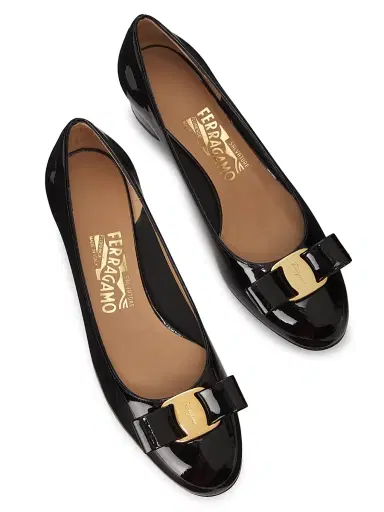 Ferragamo Women's Vara 45MM Patent Leather Pumps - Black - Size 11 | Thumbnail 4 Ferragamo Women's Vara 45MM Patent Leather Pumps - Black - Size 11 | Thumbnail 4