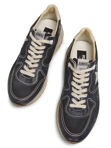 Golden Goose Unisex Running Sole Leather-Trimmed Sneakers | Thumbnail 4