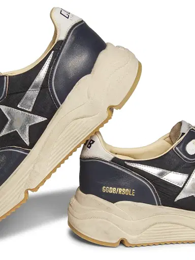 Golden Goose Unisex Running Sole Leather-Trimmed Sneakers | Thumbnail 5