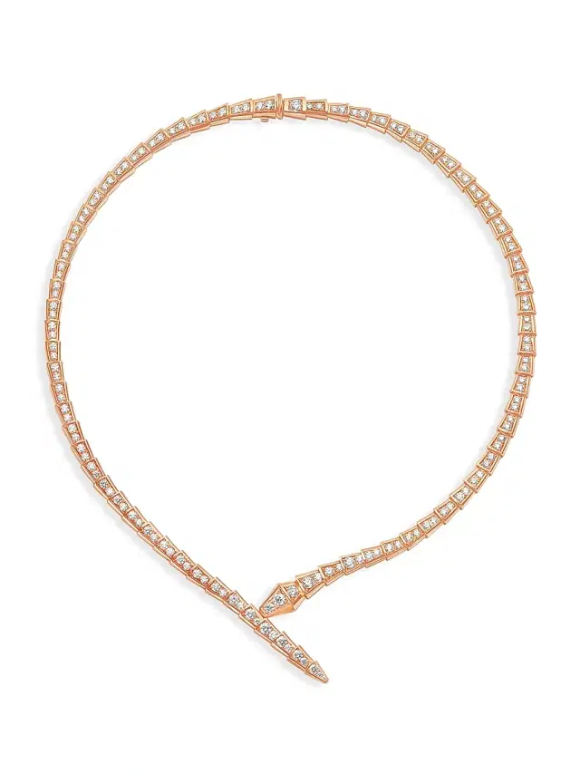 Women's Serpenti Viper 18K Rose Gold & Diamond Choker - Pink Gold