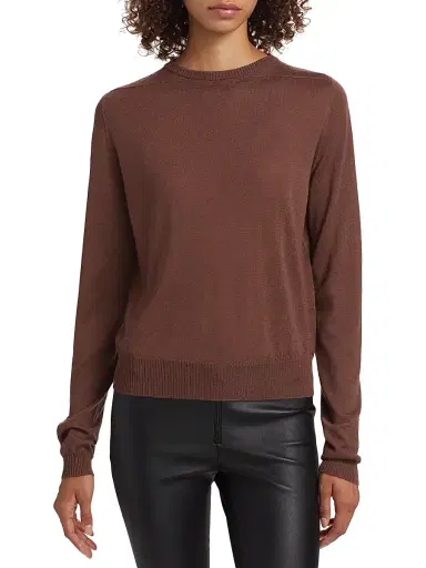Rick Owens Women's Biker Wool Crewneck Sweater | Thumbnail 2