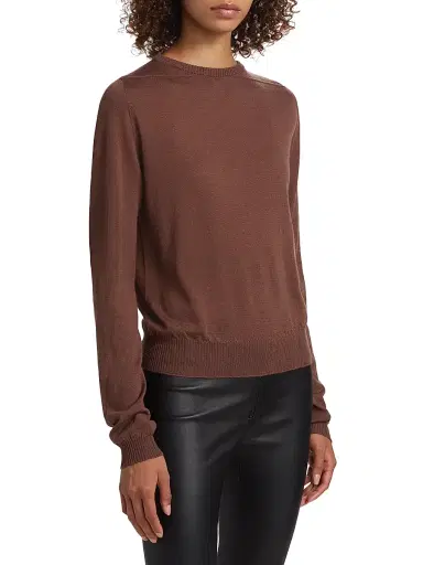 Rick Owens Women's Biker Wool Crewneck Sweater | Thumbnail 3